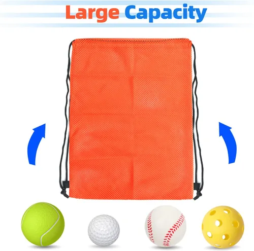 Miniatura 88 de GSE Games & Sports Expert Bolsa de malla con cordón para béisbol, pelotas de pickleball, pelotas de golf, gimnasio, equipo de natación, lavandería
