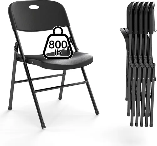 Miniatura 12 de Paquete de 10 Sillas Plegables, Límite de Peso de 800 libras, Silla Plegable de Plástico Resistente, Asiento Portátil para Eventos en Interiores