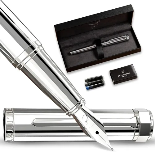 Miniatura 12 de Ellington Pens Juego de pluma estilográfica de lujo, punta fina y suave, incluye 3 cartuchos de tinta, convertidor de tinta recargable, caja de El