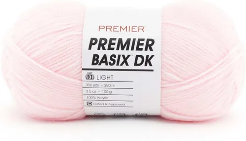 Miniatura 43 de Premier Yarns Basix Hilo DK, hecho de acrílico, hilo ideal para ganchillo y tejido, lavable a máquina, rosa camafeo, 3.5 onzas, 306 yardas Rosa Cameo