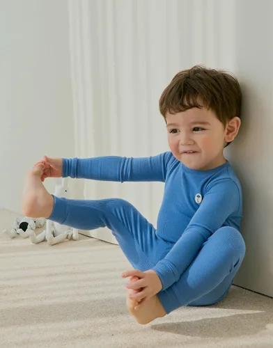Miniatura 3 de moimoln Conjunto de pijama de viscosa de bambú suave acanalada de manga larga para bebés y niños, ropa de dormir, 19.7 ft-5T