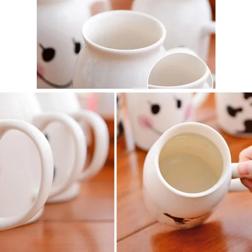 Miniatura 6 de ZaH Botella de leche de cerámica de 8 onzas para la mañana, tazas para el hogar, oficina, escuela, restaurante, club, fiesta, taza de leche, taza