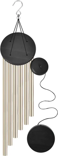 Miniatura 2 de Campanillas de viento conmemorativas para exteriores con 6 tubos de aleación de aluminio y gancho, campanillas de viento para decoración del hogar