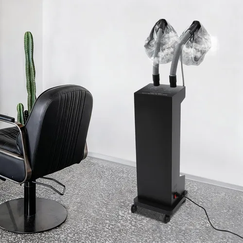 Miniatura 3 de DNYSYSJ Secador de pelo con capucha, soporte profesional para secador de pelo con 5 modos y temporizador ajustable, capó de salón con capucha y Negro