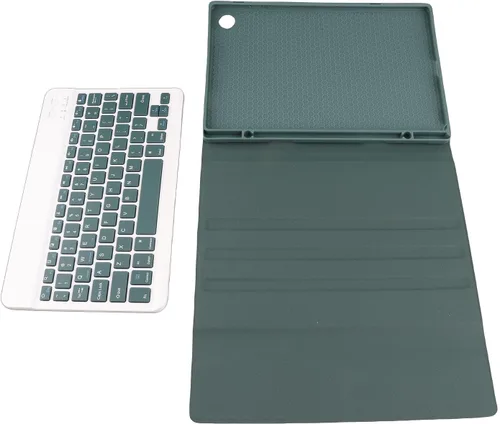 Miniatura 5 de Funda para teclado inalámbrico para tableta Tab A8 de 10.5 pulgadas, 2022, color verde oscuro con recortes precisos para uso diario