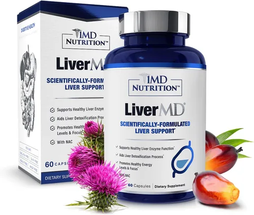 1MD Nutrition LiverMD - Suplemento de apoyo hepático | Extracto de cardo mariano Siliphos y NAC - Apoya energía saludable, inmunidad y salud general