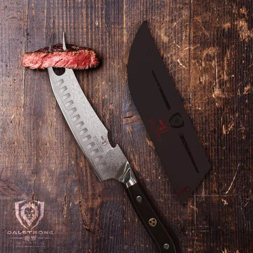 Miniatura 8 de Dalstrong Pitmaster - Cuchillo para barbacoa y carne, 8 pulgadas, serie Shogun ELITE, punta bifurcada y abridor de botellas, cuchillo de cocina