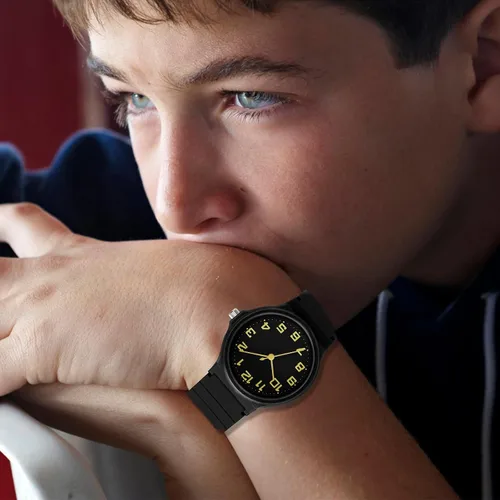 Miniatura 6 de Reloj analógico para niños y niñas, resistente al agua hasta 30M, reloj deportivo para niños, fácil de leer, con esfera fina, correa suave