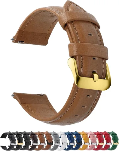 Miniatura 37 de Fullmosa Correa de reloj de piel de liberación rápida para hombres y mujeres, correas de repuesto de ancho 0.472 in, 0.551 in, 0.630 in, 0.709 in