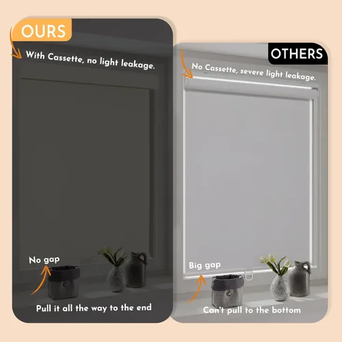 Miniatura 32 de Persilux Persianas enrollables opacas inalámbricas para ventanas, parada libre con cenefa, persianas de tela con aislamiento térmico, protección UV
