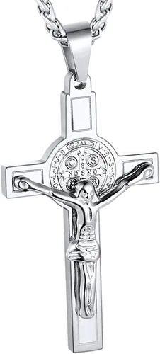 U7 Russian Orthodox Cross PendantPraying HandsIchthys Sign for Men Women Stainless Steel 18K Gold Plated Jesus Pendant Christian Religious