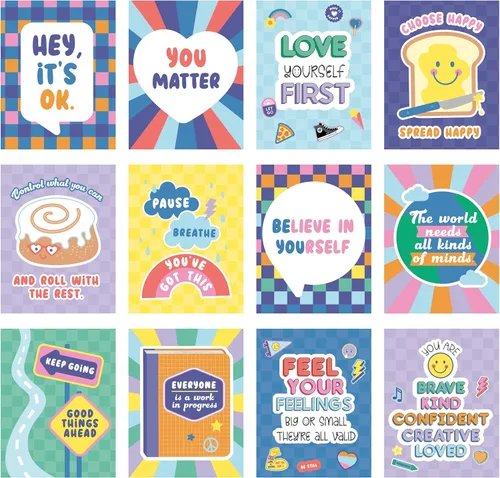 Miniatura 12 de Carson Dellosa - Juego de 14 pósteres de 14 piezas con reglas de aula, arte de pared motivacional de 8.5 x 11 pulgadas con afirmaciones positivas