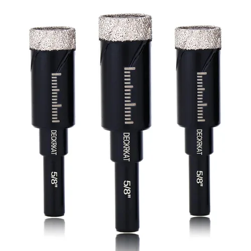 3 paquetes de brocas de diamante seco de 5/8" 14mm con soldadura al vacío, sierras de agujero de diamante para azulejos de granito, cerámica,
