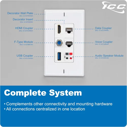 Miniatura 8 de ICC Acoplador modular HDMI en estilo HD, negro, individual