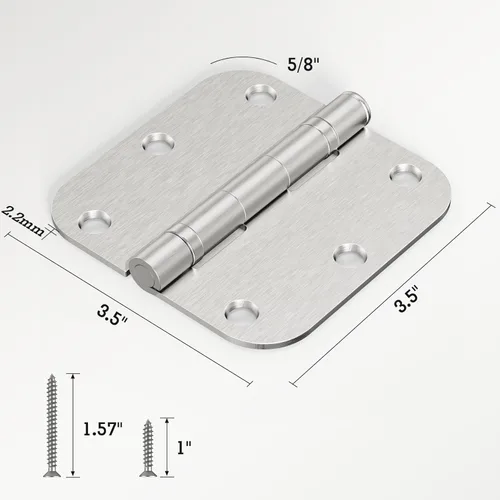 Miniatura 51 de Paquete de 30 bisagras redondeadas con radio de 5/8", de hierro, planas, herrajes para puertas, decoración de puertas dobles, habitación, oficina