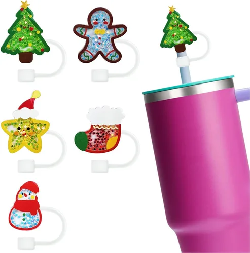 Miniatura 19 de 8 fundas reutilizables de silicona para popotes Stanley Cup de 30 y 40 onzas, accesorios de tapa de popote de 0.394 in y 0.4 pulgadas 36 Lindo