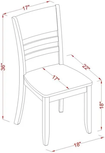 Miniatura 6 de East West Furniture DLLY5-ESP-W - Juego de cocina de 5 piezas que incluye una mesa redonda con gotas y 4 sillas de comedor, 42 x 42 pulgadas