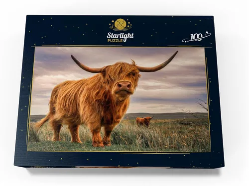 Miniatura 4 de MyPuzzle Strict Pair of Highland Cows Caught On The North Coast of Scotland - Rompecabezas prémium de 100 piezas para adultos
