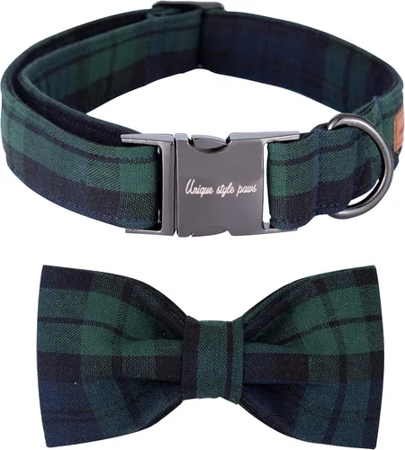 Miniatura 10 de Unique style paws Collar de perro para el día de San Valentín con pajarita, collar de cachorro de corazón negro y rojo, el mejor regalo