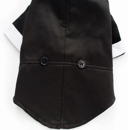 Miniatura 9 de GabeFish Chaquetas de boda para mascotas, traje para perros con pajarita, cachorro, gato, ropa formal camisa esmoquin (negro, S
