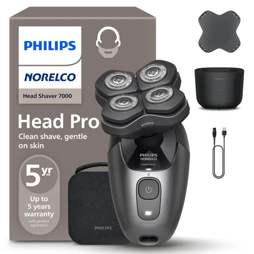 Miniatura 13 de Philips Norelco Head Shaver Pro 9000 Series - Afeitadora de calavera para hombres y mujeres, cabezal flexible de 360° y cuchillas ComfortCut para un