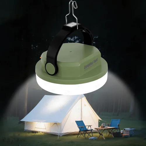 Miniatura 8 de Luz de campamento recargable, linterna LED para cortes de energía, luz de emergencia impermeable para tienda de campaña con gancho magnético, banco