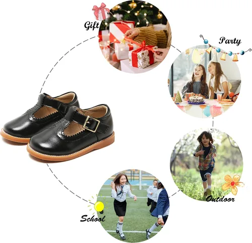 Miniatura 5 de Felix & Flora - Zapatos de vestir para niña pequeña, tipo Mary Jane, zapatos planos tipo ballet, para una Pascua florida, para fiesta, para niñas