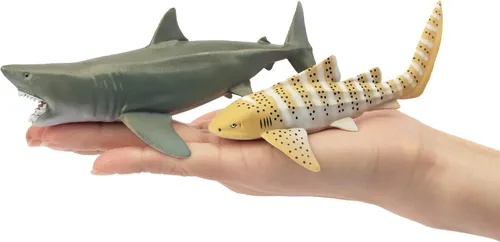 Miniatura 4 de Toymany 6 figuras realistas de juguete de baño de tiburón de 5 a 6 pulgadas de largo, juego de figuras de plástico de animales marinos del océano