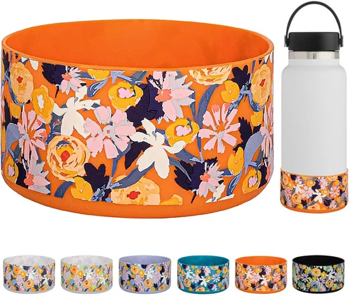 Miniatura 22 de HEYSKAY Bota protectora de silicona para botella de agua Hydro Flask, botella de agua de boca ancha, protector inferior de silicona antideslizante