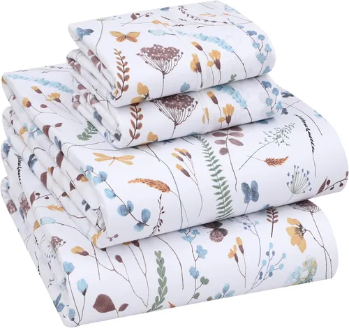 Miniatura 101 de RUVANTI Juego de sábanas divididas tamaño King de 100 % algodón para cama ajustable, 5 piezas, ropa de cama de tejido de percal suave y Guisante