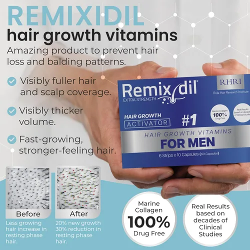 Miniatura 5 de Vitaminas para el crecimiento del cabello para hombres Apoya la fuerza de la barba y el cuero cabelludo Ayuda a reducir el adelgazamiento
