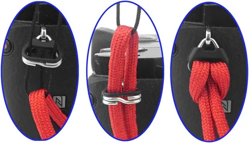 Miniatura 6 de Correa de muñeca ajustable 550 Paracord para cámaras réflex digitales, compactas Negro