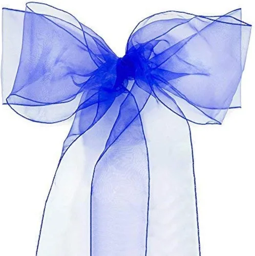 Lucky - Paquete de 10/20/50/100 bandas de organza para sillas de banquete, lazos para decoración de bodas, fiestas, color blanco, rosa, morado,