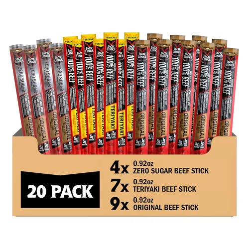 Miniatura 9 de Jack Link's Palitos de Carne de Res, Teriyaki - Botana de Proteína, Palito de Carne con 5g de Proteína, Palitos de Carne Hechos con 100% Res, Apto
