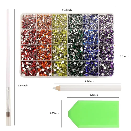 Miniatura 4 de Juego de 30000 diamantes de imitación de resina de colores mixtos, diamantes de imitación no termoadhesivos para manualidades, diseño de bricolaje