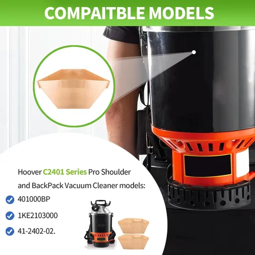 Miniatura 6 de Gudotra Paquete de 15 bolsas de repuesto tipo BP para aspiradora Hoover C2401 de hombro y mochila, repuesto #401000BP 1KE2103000 41240202