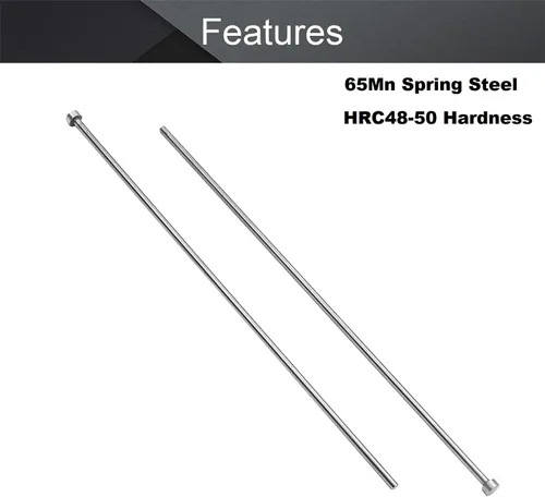 Miniatura 3 de Utoolmart 1/8 "de diámetro punta redonda de acero recto eyector Pin Punch 8 pulgadas largo gris plateado 5pcs