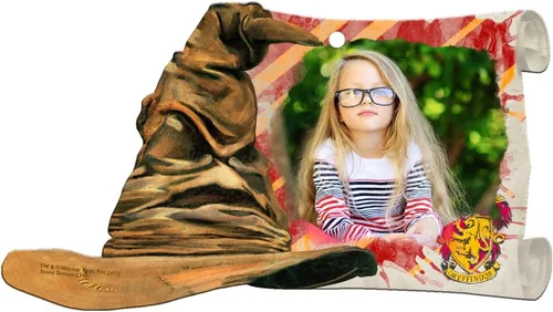 Harry Potter - Sombrero clasificador Gryffindor - Carga de fotos personalizada - Sombrero de clasificación e impresión acrílica en forma de