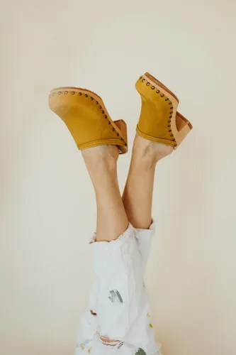 Miniatura 3 de Sandgrens Zuecos de madera sueca hechos a mano para mujer, mule de tacón alto Roma