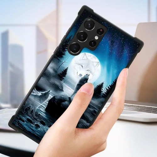 Miniatura 7 de CARLOCA Funda compatible con Samsung Galaxy S22 Ultra, diseño gráfico de Star Howling Wolfs Samsung Galaxy S22 Ultra, diseño gráfico, a prueba