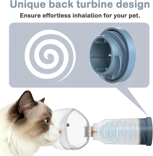 Miniatura 6 de Espaciador inhalador para gatos, para gatos y perros pequeños, cámara de aerosol para mascotas con máscara de silicona, para primeros auxilios