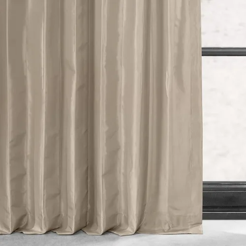 Miniatura 5 de HPD Half Price Drapes - Cortinas opacas para dormitorio y sala de estar - Cortina opaca de tafetán de seda sintética 127 x 213 cm (1 panel), Beige