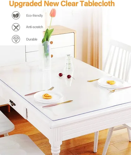 Miniatura 4 de Protector de mesa transparente de 381 x 381 mm y 1,5 mm de grosor, protector de mesa de vinilo, alfombrilla de escritorio de plástico para mesa