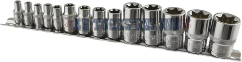 Miniatura 4 de Torx/Star - Juego de 14 enchufes hembra de 1/4 pulgadas / 3/8 pulgadas y 1/2 pulgadas E4 - E24