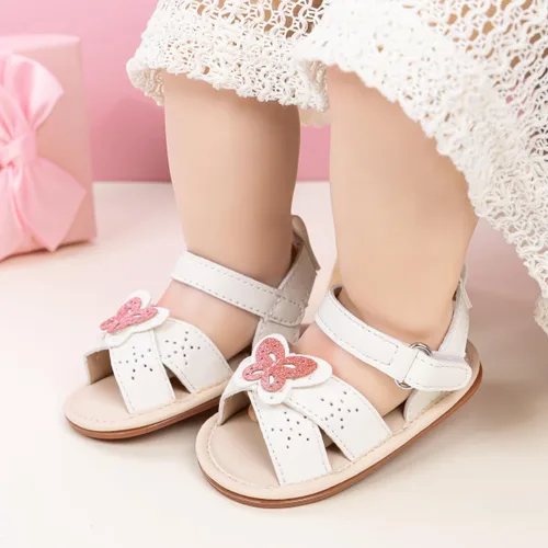 Miniatura 89 de Meckior Sandalias de verano con punta abierta y suave de piel sintética para bebés y niñas pequeñas