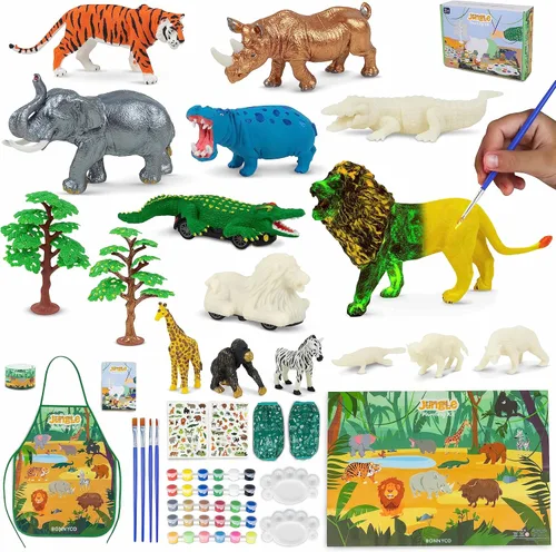 Miniatura 8 de BONNYCO Regalos de unicornios para niñas, kit de pintura con 18 figuras, pintura para niños con brillo en la oscuridad. Juguetes para niñas de 3, 4