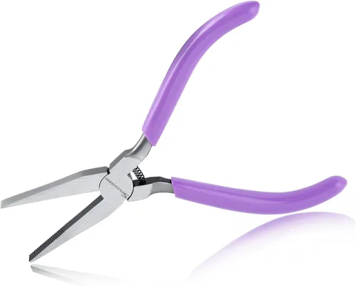 Miniatura 9 de SPEEDWOX Alicates de Punta de Aguja Doblada con Mandíbula Dentada Mini Alicates de Punta Larga Doblados Alicates Removedores de Aguja Herramientas