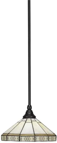 Miniatura 206 de Toltec Lighting Tallo Colgado Mini colgante, acabado de cobre negro, 3.5" cuadrado humo burbuja vidrio