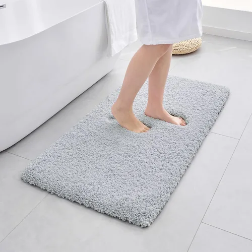 Miniatura 43 de ILANGO Alfombras de Baño Beige 32" × 20" Antideslizantes y Súper Absorbentes Extra Gruesas Suaves, Alfombra de Baño Lavable para Piso, Alfombra
