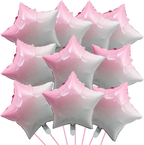 Miniatura 30 de Globos de papel de aluminio con forma de estrella de arena beige, marrón y blanco, 10 globos de Mylar en forma de estrellas de 18 pulgadas